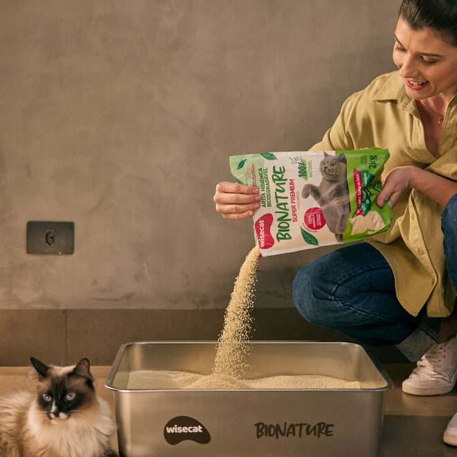 Areia Higiênica Biodegradável BIONATURE Grãos Médios de Mandioca